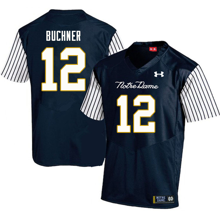 Men #12 Tyler Buchner Notre Dame Fighting Irish College Football Jerseys Sale-Alternate Navy
